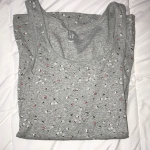 gray floral tank top